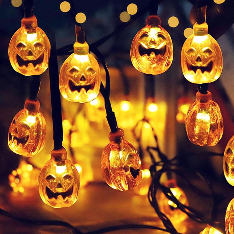 1.5m 10Led Halloween Pumpkin Ghost Skeletons Bat Spider Led Light String Festival Bar Home Party Decor Halloween Ornament - GoJohnny437