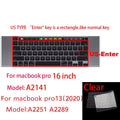 For Apple Macbook pro13/11Air 13/15 Retina12 inch All series silicone keyboard cover case transparent clear protecter film EU/US