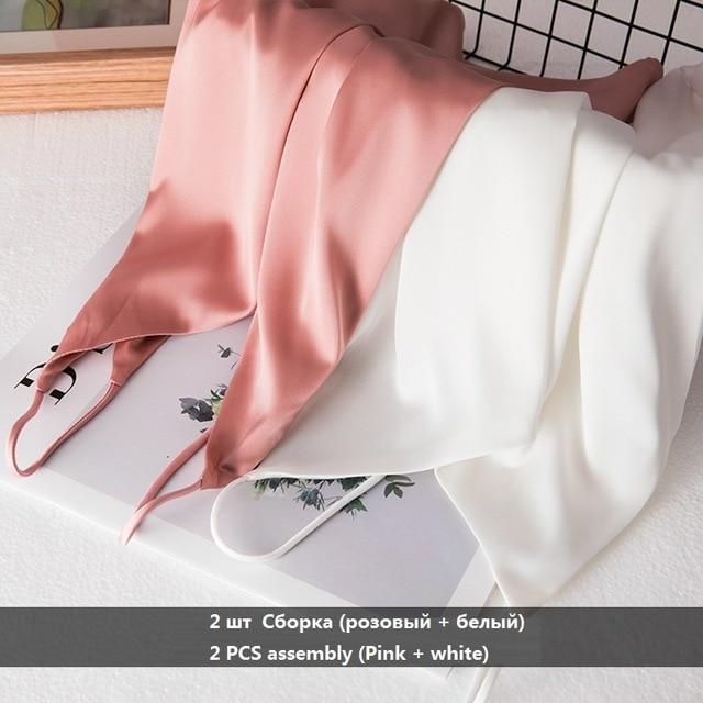 Crop Top Women Camis Silk Satin Tank Top Women Camisole Sleeveless White Tops - GoJohnny437