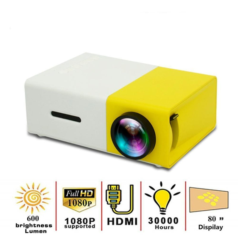 LED Mini Projector 320x240 Pixels Supports 1080P YG-300 HDMI USB Audio Portable Projector Home Media Video player - GoJohnny437